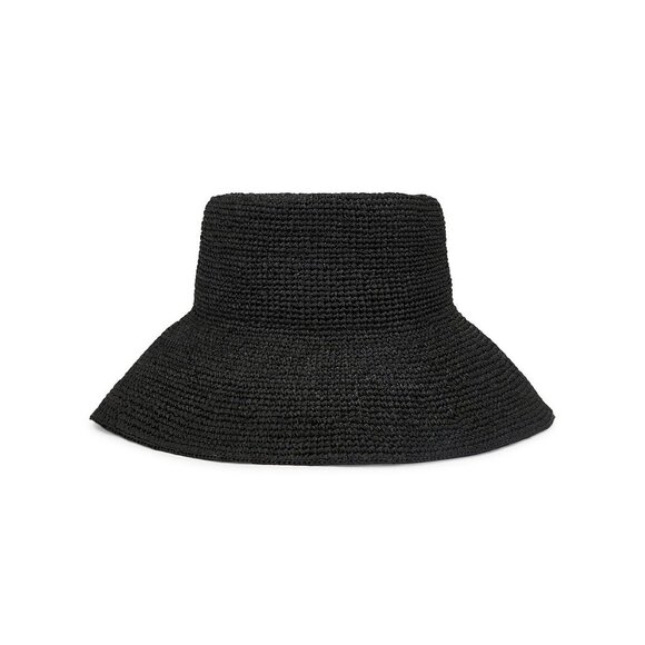 Jenni Kayne Crochet Raffia Sun Hat in Black main image 4